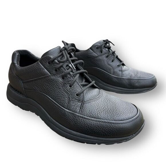 Rockport Men's Edge Hill II Black Leather Walking Shoes Size 10 - Picture 1 of 10